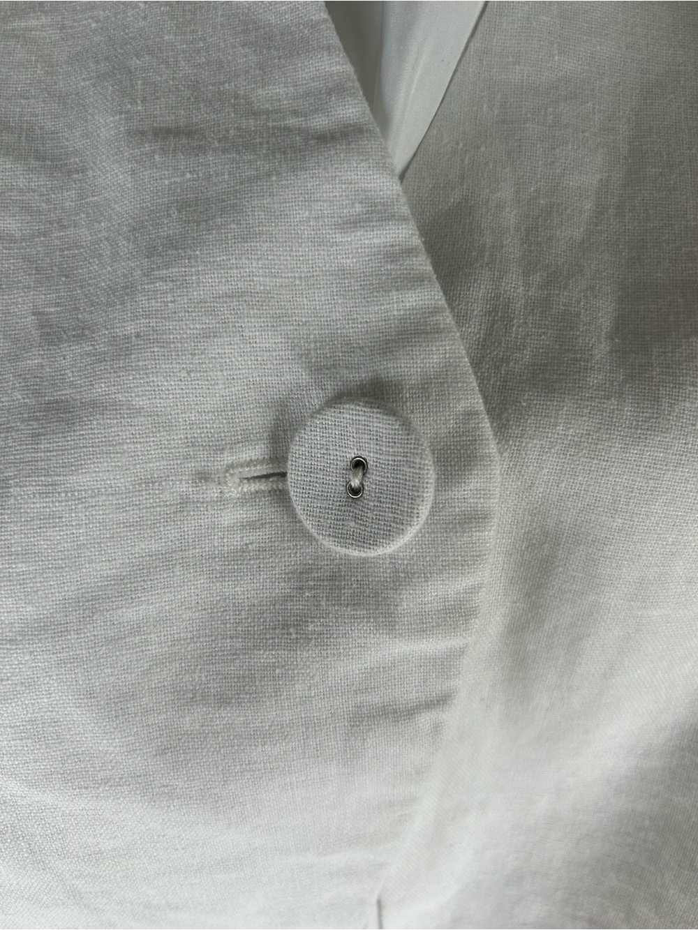 NWT Joie White Single-Button V-Neck Blazer. Linen/Viscose. Resort, Chic Size XL - Picture 8 of 12